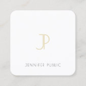 クリエイティブ金ゴールドモノグラムデザインラグジュアリーシックテンプレート スクエア名刺 (正面)