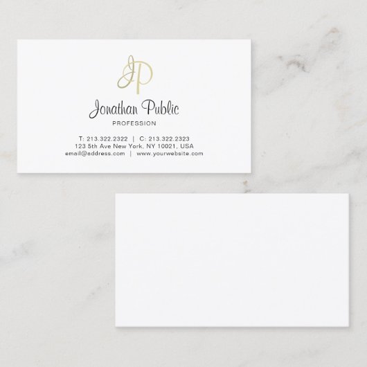 クリエイティブ金ゴールドモノグラムミニマリストプレーントレンディー 名刺