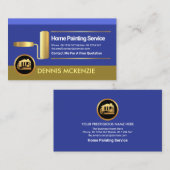 クリエイティブ金ゴールドローラ絵を描ーブラシハンディマン画家  名刺 (正面/裏面)