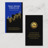 クリエイティブ金ゴールド在庫共有グラフ財務顧問 名刺 (正面/裏面)