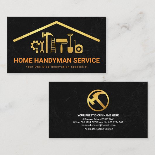 クリエイティブ金ゴールド屋上の手利道具 名刺 (正面/裏面)