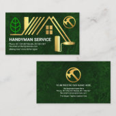 クリエイティブ金ゴールド屋上ローラブラシ建築 名刺 (正面/裏面)