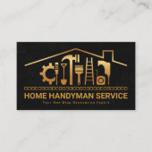 クリエイティブ金ゴールド屋上建築ツール 名刺 (正面)