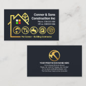 クリエイティブ金ゴールド建物ツール横 名刺 (正面/裏面)