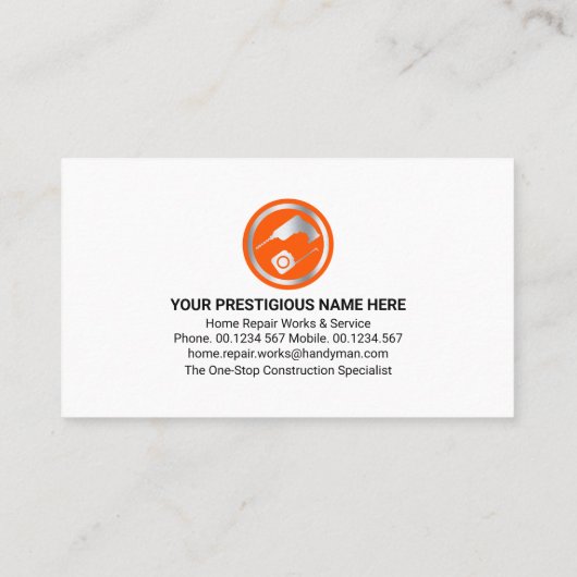 クリエイティブ金ゴールド建物ツール 名刺 (裏面)