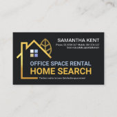 クリエイティブ金ゴールド建物ホームランドスケープ不動産仲介業者 名刺 (正面)