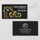 クリエイティブ金ゴールド建物建築ツール 名刺 (正面/裏面)