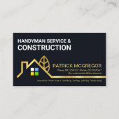 クリエイティブ金ゴールド建物縁ど横長 名刺 (正面)