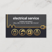 クリエイティブ金ゴールド建物電力線 名刺 (正面)