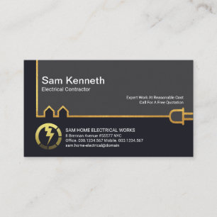 クリエイティブ金ゴールド建物電力線 名刺