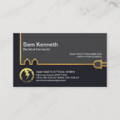 クリエイティブ金ゴールド建物電力線 名刺 (正面)