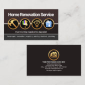 クリエイティブ金ゴールド建築アイコンホームリノベーション 名刺 (正面/裏面)