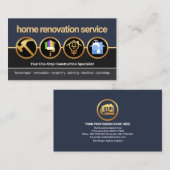 クリエイティブ金ゴールド建築アイコン縁どリノベーション 名刺 (正面/裏面)