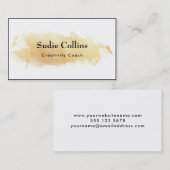 クリエイティブ金ゴールド水彩ブラシストローク黒の輪郭 名刺 (正面/裏面)