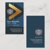 クリエイティブ金ゴールド矢印ロジスティクスサプライチェーン 名刺 (正面/裏面)