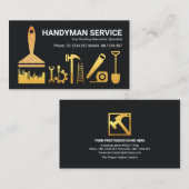 クリエイティブ金ゴールド絵を描 Brush Handyman Tools Builder 名刺 (正面/裏面)