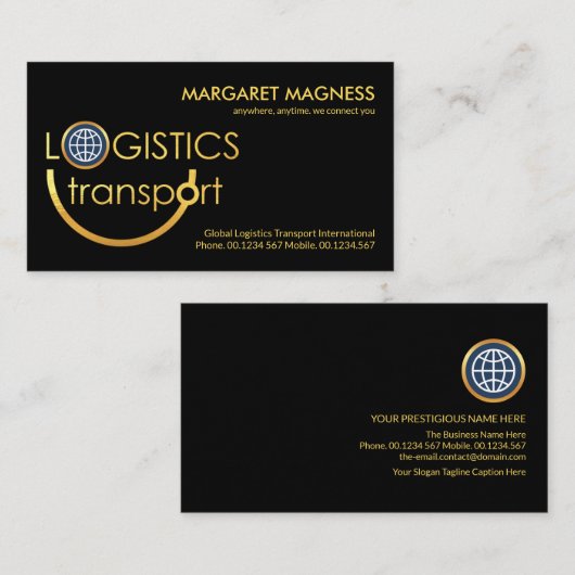 クリエイティブ金ゴールド輸送標識設置 名刺 (正面/裏面)