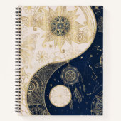 クリエイティブ金ゴールド陰陽ナイトデイマンダラ ノートブック (正面)
