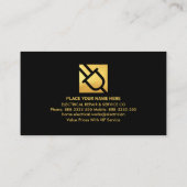 クリエイティブ金ゴールド電気ホーム配線 名刺 (裏面)