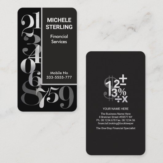 クリエイティブ銀番号簿記 名刺 (正面/裏面)