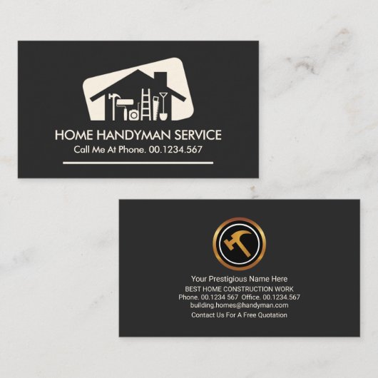 クリエイティブ長方形ボックスの手書きツール 名刺 (正面/裏面)