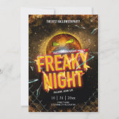 クリエイティブ電子ネオン効果ハローウィンパーティ 招待状 (正面)