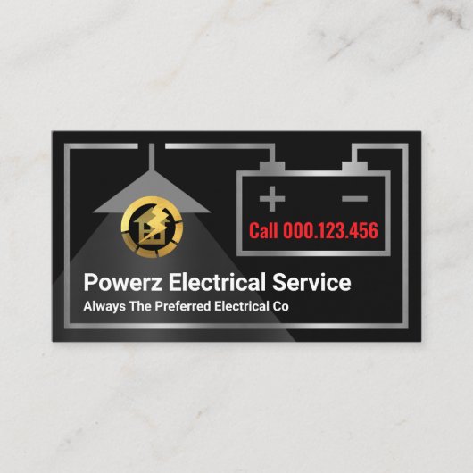 クリエイティブ電気回路フレーム電気技師 名刺 (正面)