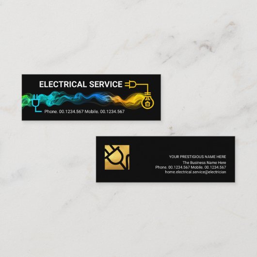 クリエイティブ電気回路稲妻ストライキ スキニー名刺 (正面/裏面)