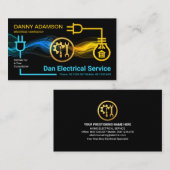 クリエイティブ電気回路稲妻配線 名刺 (正面/裏面)