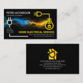 クリエイティブ電気回路稲妻電気技師 名刺 (正面/裏面)