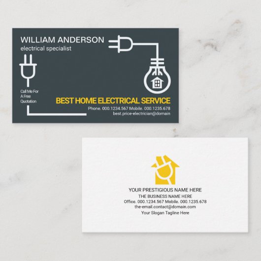 クリエイティブ電気回路配線電気技師  名刺 (正面/裏面)