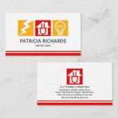 クリエイティブ電気工事士のアイコンブロック 名刺 (正面/裏面)