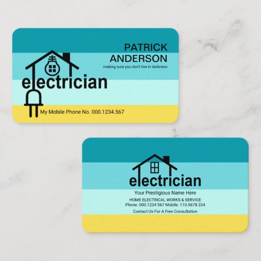 クリエイティブ電気技師ホームプラグ回路 名刺 (正面/裏面)