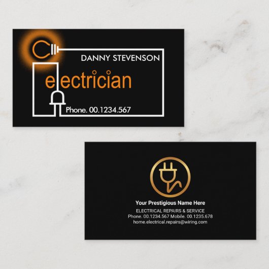 クリエイティブ電気配線回路 名刺 (正面/裏面)