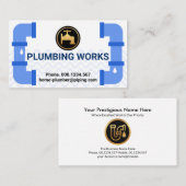 クリエイティブ青色漏洩配管管 名刺 (正面/裏面)