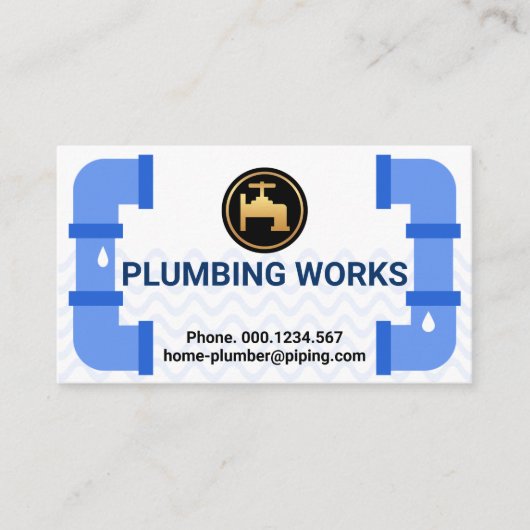 クリエイティブ青色漏洩配管管 名刺 (正面)