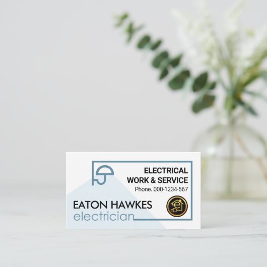 クリエイティブ青色電気工事士回路フレーム 名刺 (スタンド正面)