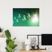 クリエイティブ革新白熱［赤熱］光を放つとアートとしての概念 ポスター (ホームオフィス)