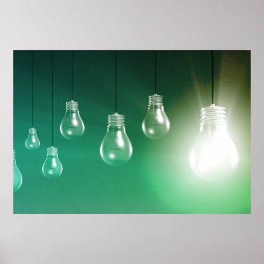 クリエイティブ革新白熱［赤熱］光を放つとアートとしての概念 ポスター (正面)