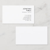 クリエイティブ頭が切れるデザインモダンシックホワイトプレーン 名刺 (正面/裏面)