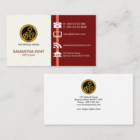 クリエイティブ顕著で大きい社会的な媒体アイコン眼鏡技師 名刺 (正面/裏面)