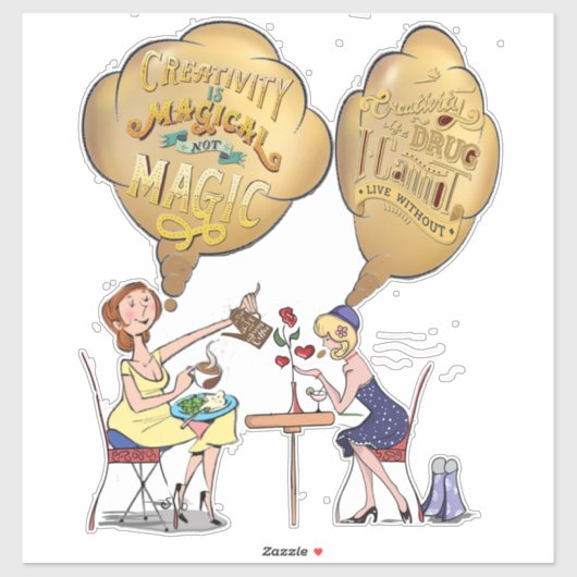 クリエイティブ魔法のフレンドとの休憩時間 シール (シート)