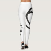 クリエイティブ黒のモノクロ交差した円 レギンス (裏面)