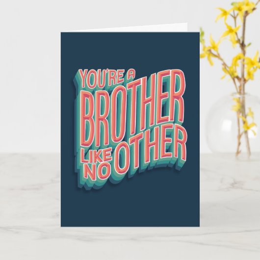 クリエイティブ3DタイポグラフィブラザーライクNo Other カード (黄色い花)