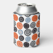 クリエイティブ、カラフル幾何学円パターン。 缶クーラー (缶裏面)