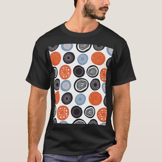 クリエイティブ、カラフル幾何学円パターン。 Tシャツ (正面)