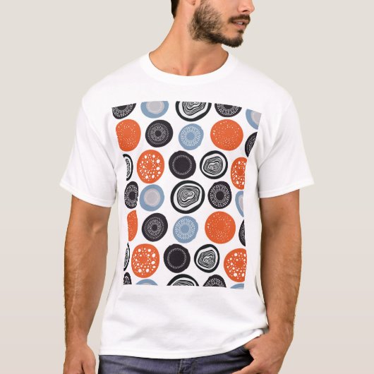 クリエイティブ、カラフル幾何学円パターン。 Tシャツ (正面)