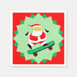 クリエイティブ スケートボード クリスマス ホリデーパーティー スタンダードカクテルナプキン