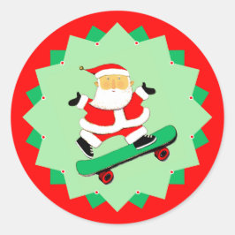 クリエイティブ スケートボード クリスマス ホリデー ラウンドシール