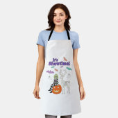 クリエイティブ ハロウィン テーマ エプロン (着用した状態)